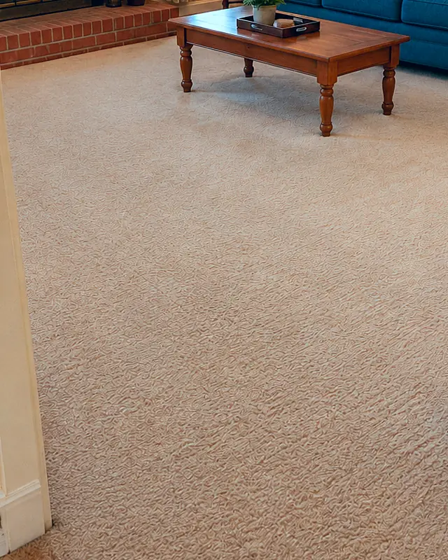 Example, after: traffic lanes in living room carpet