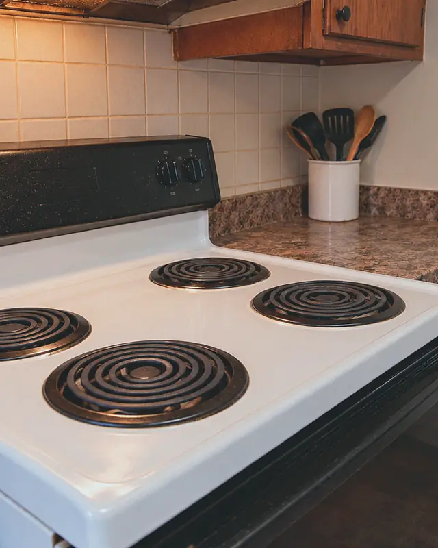 Example, after: a stovetop in a deep clean