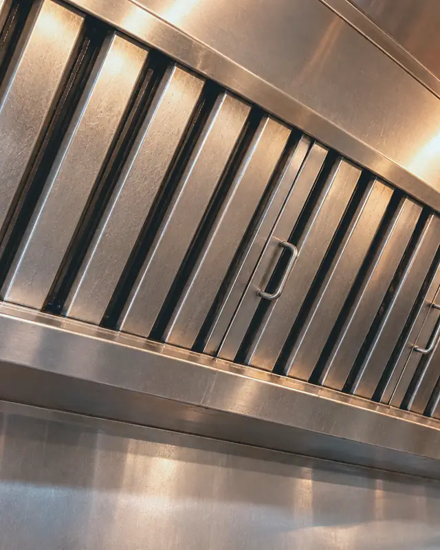 Example, after: grease on a kitchen exhaust hood