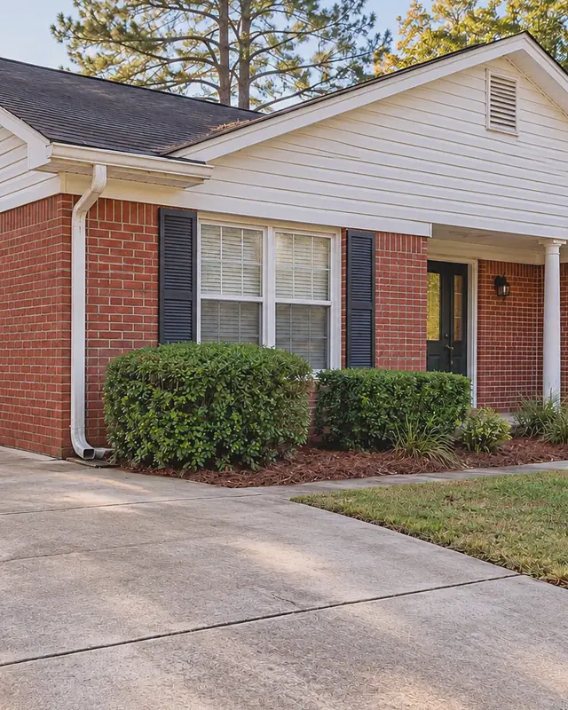 Example, after: mildew on siding and a driveway