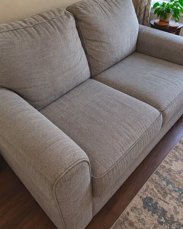 Example, after: spots on a fabric loveseat